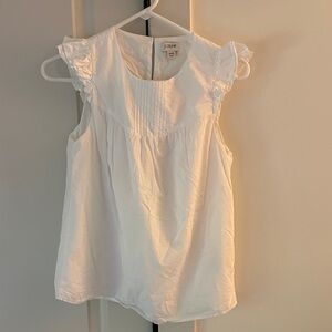J Crew Factory Ruffle White Blouse XXS